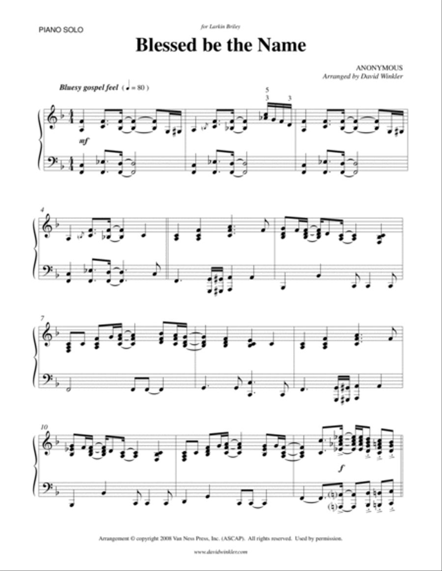 Blessed be the Name Piano Solo scores gallery preview page 2
