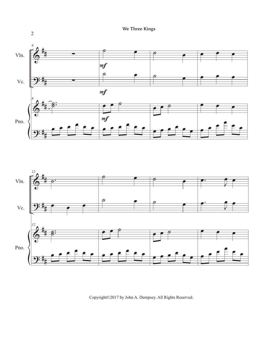 We Three Kings (Piano Trio): Violin, Cello and Piano Piano Trio scores gallery preview page 6