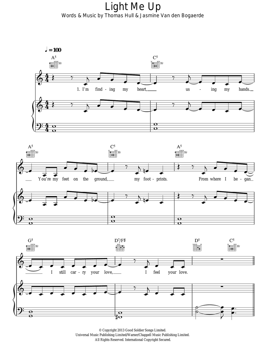 Light Me Up Acoustic Guitar scores gallery preview page 1