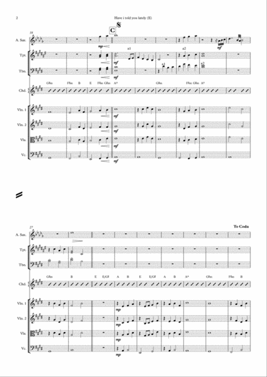 Have I Told You Lately Small Ensemble scores gallery preview page 2