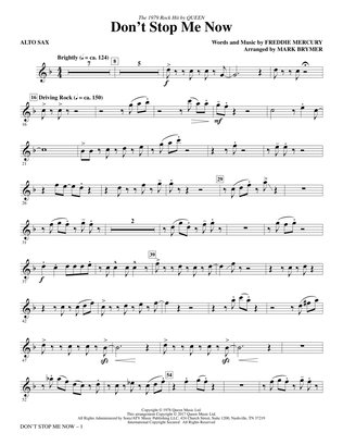 Book cover for Don't Stop Me Now (arr. Mark Brymer) - Alto Sax