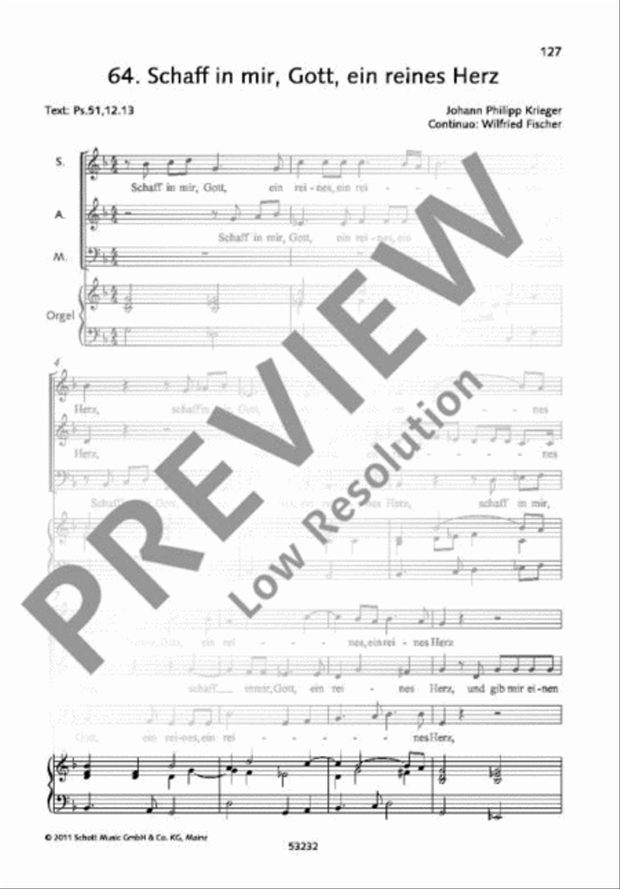 Schaff in mir, Gott, ein reines Herz A Cappella scores gallery preview page 2