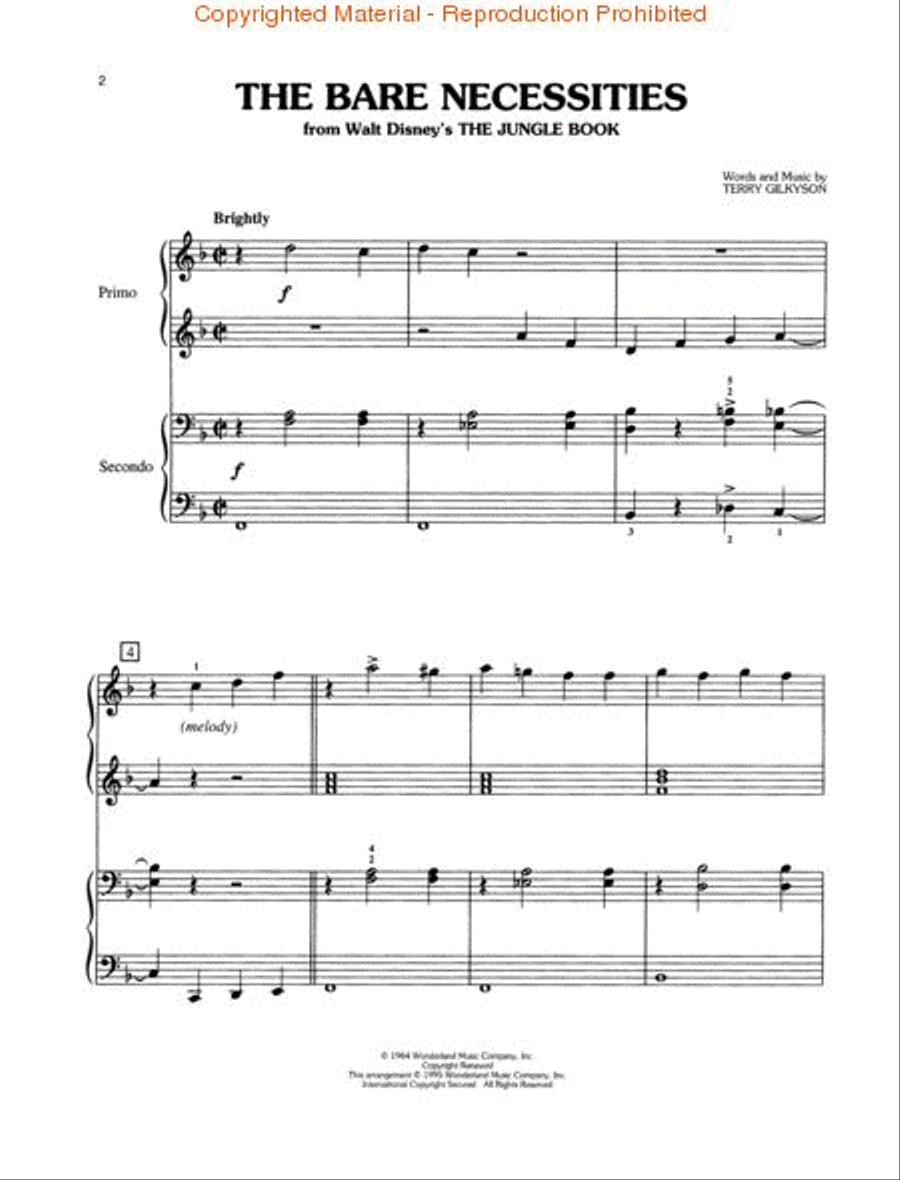 Disney Movie Hits for Two Piano Duet scores gallery preview page 2