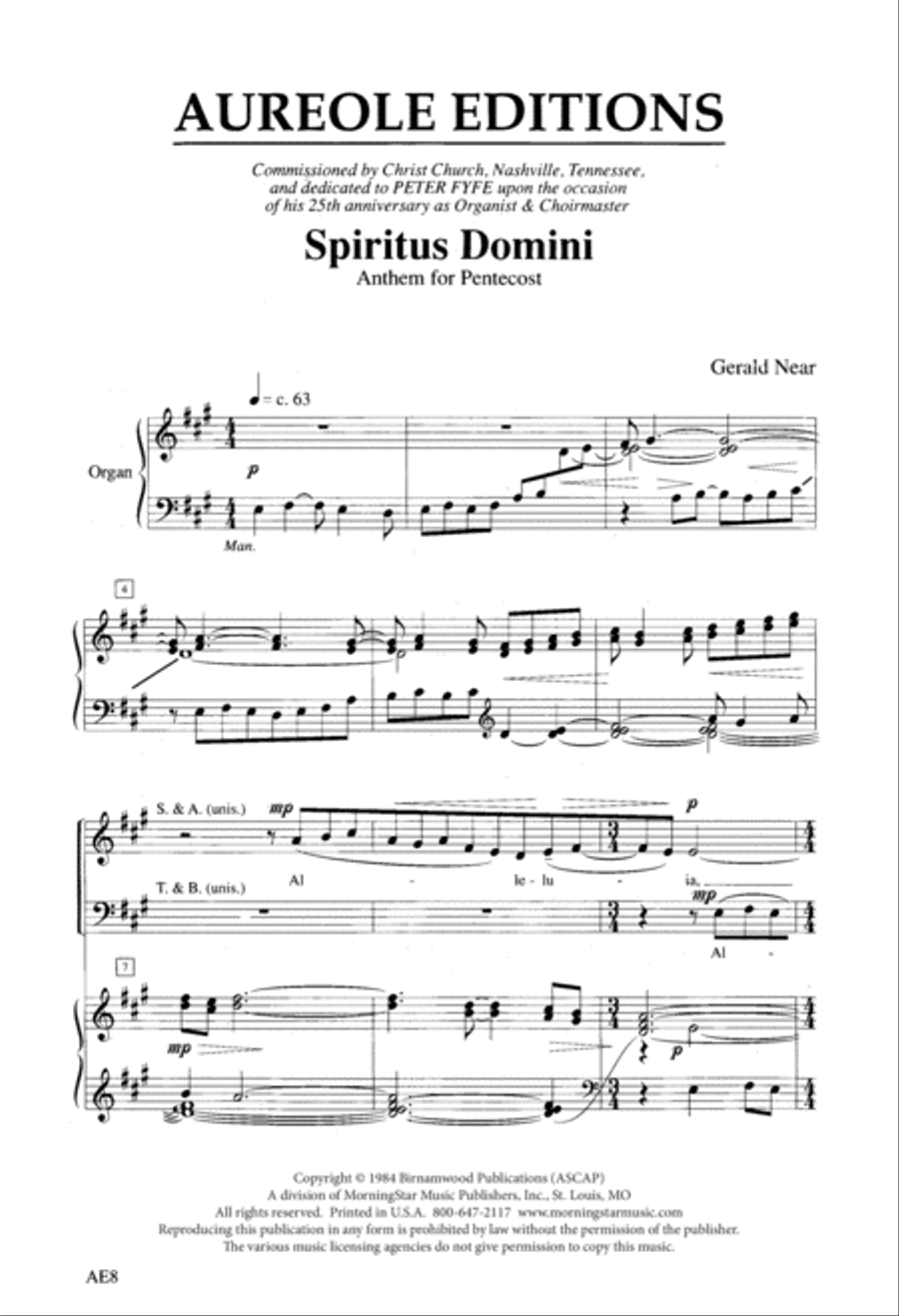 Spiritus Domini 4-Part scores gallery preview page 2