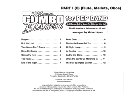 More Combo Blasters for Pep Band - Part I (Flute, Mallets, Oboe) image number null