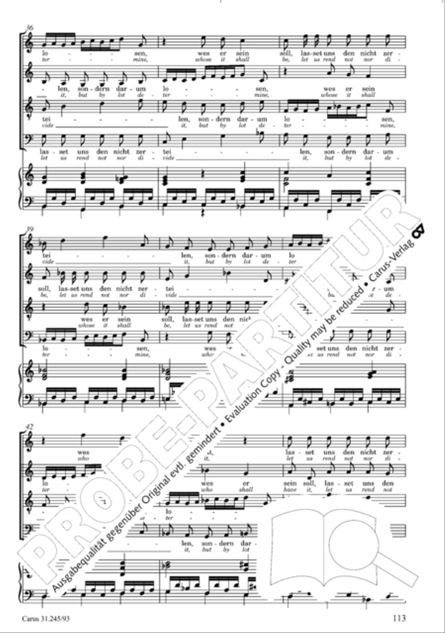 St. John Passion (Johannes-Passion) 4-Part scores gallery preview page 114