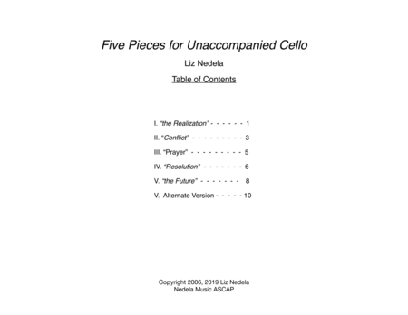 Five Pieces for Unaccompanied Cello image number null