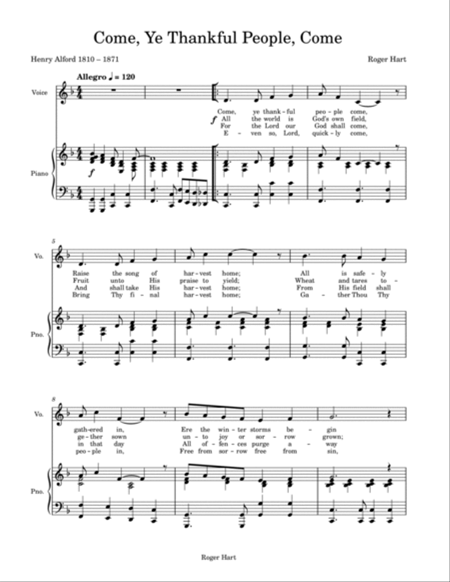 Three Harvest Hymns Voice scores gallery preview page 2