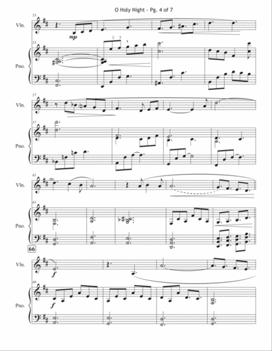 O Holy Night - Advanced Violin and Piano Violin Solo scores gallery preview page 5