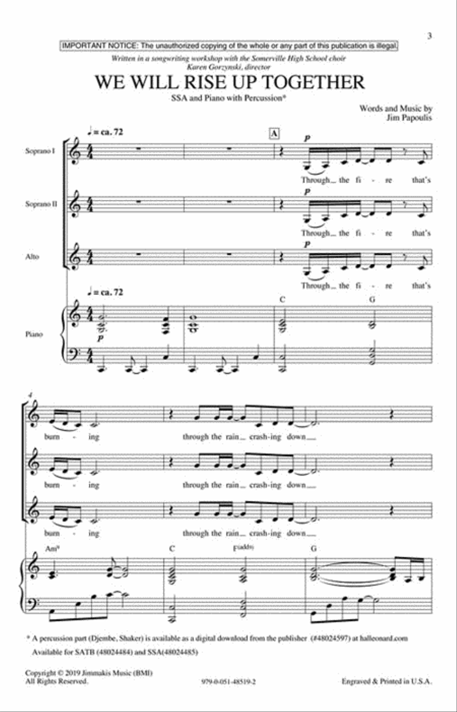 We Will Rise Up Together SSA scores gallery preview page 2