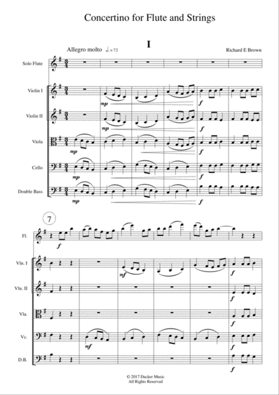 Concertino for Flute and Strings Chamber Orchestra scores gallery preview page 3