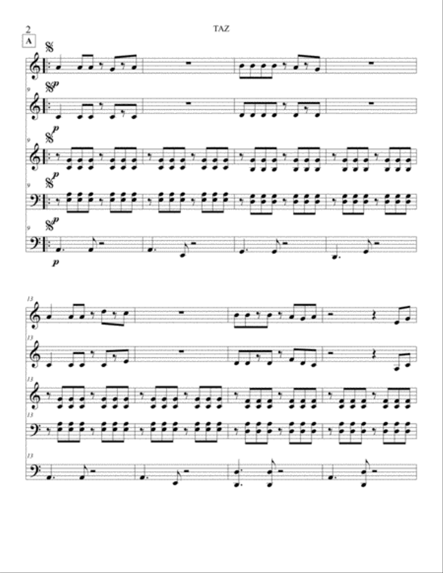 TAZ TAZ Percussion Ensemble scores gallery preview page 3
