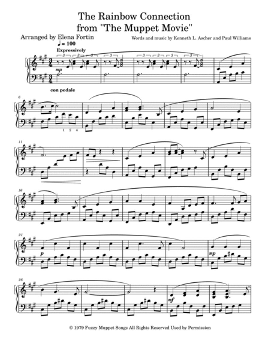 The Rainbow Connection Piano Solo scores gallery preview page 2
