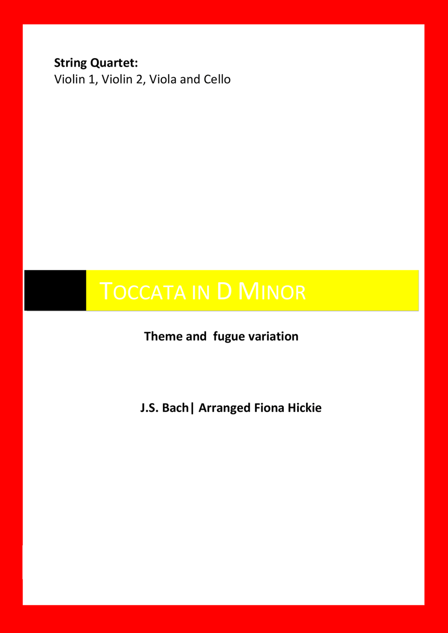 Toccata in D Minor - Theme and Fugue Variation String Quartet scores gallery preview page 1