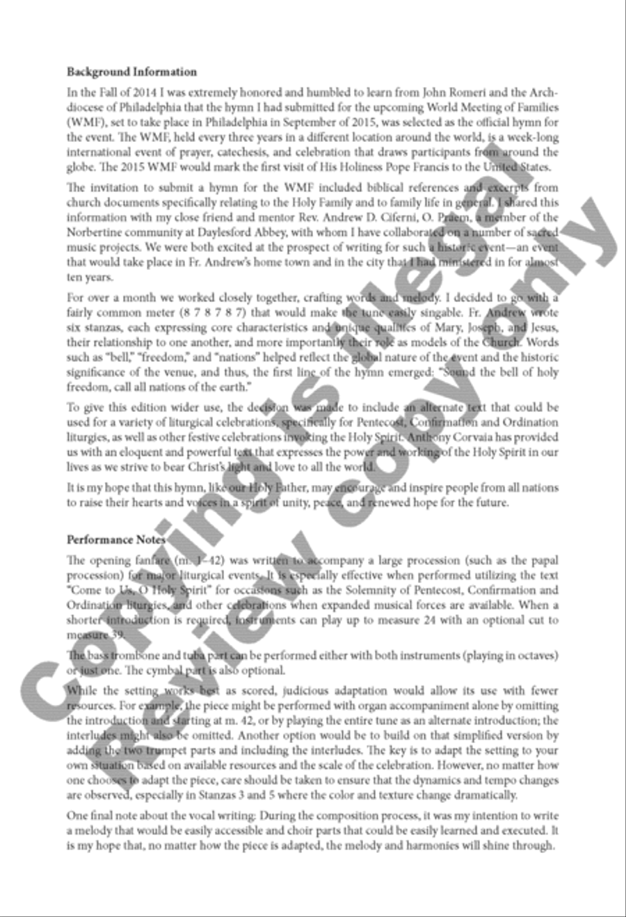 Sound the Bell of Holy Freedom: Come to Us, O Holy Spirit 4-Part scores gallery preview page 13