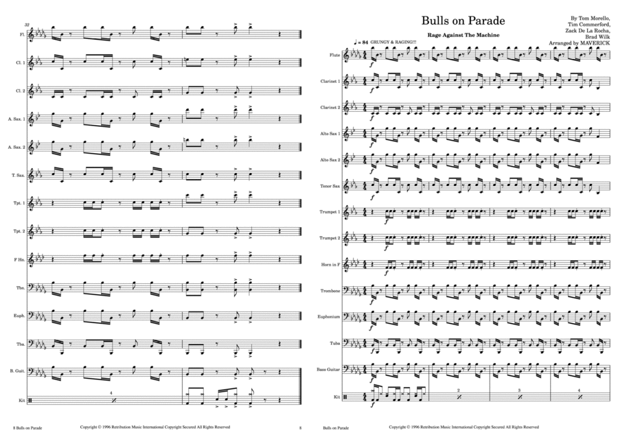 Bulls On Parade Concert Band scores gallery preview page 1
