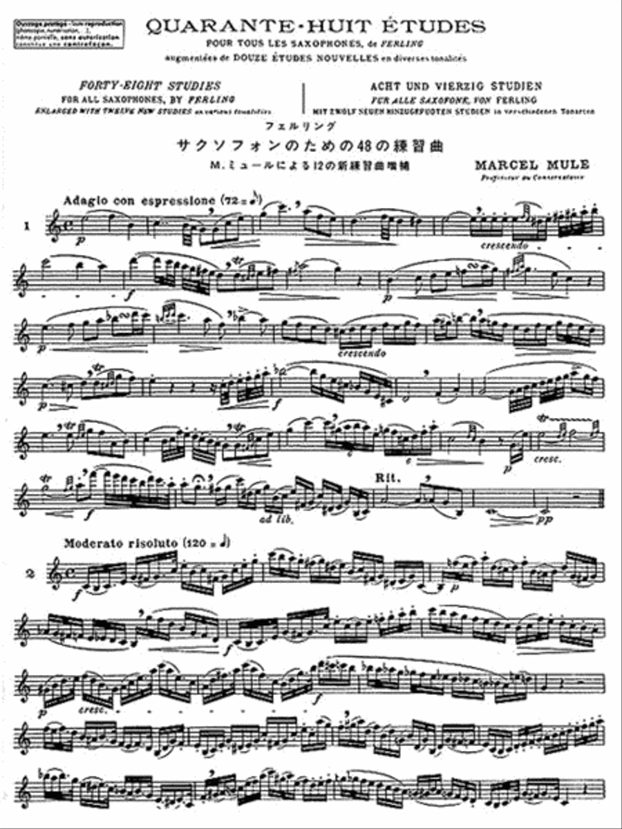 48 Studies for All Saxophones by Ferling Saxophone Solo scores gallery preview page 2