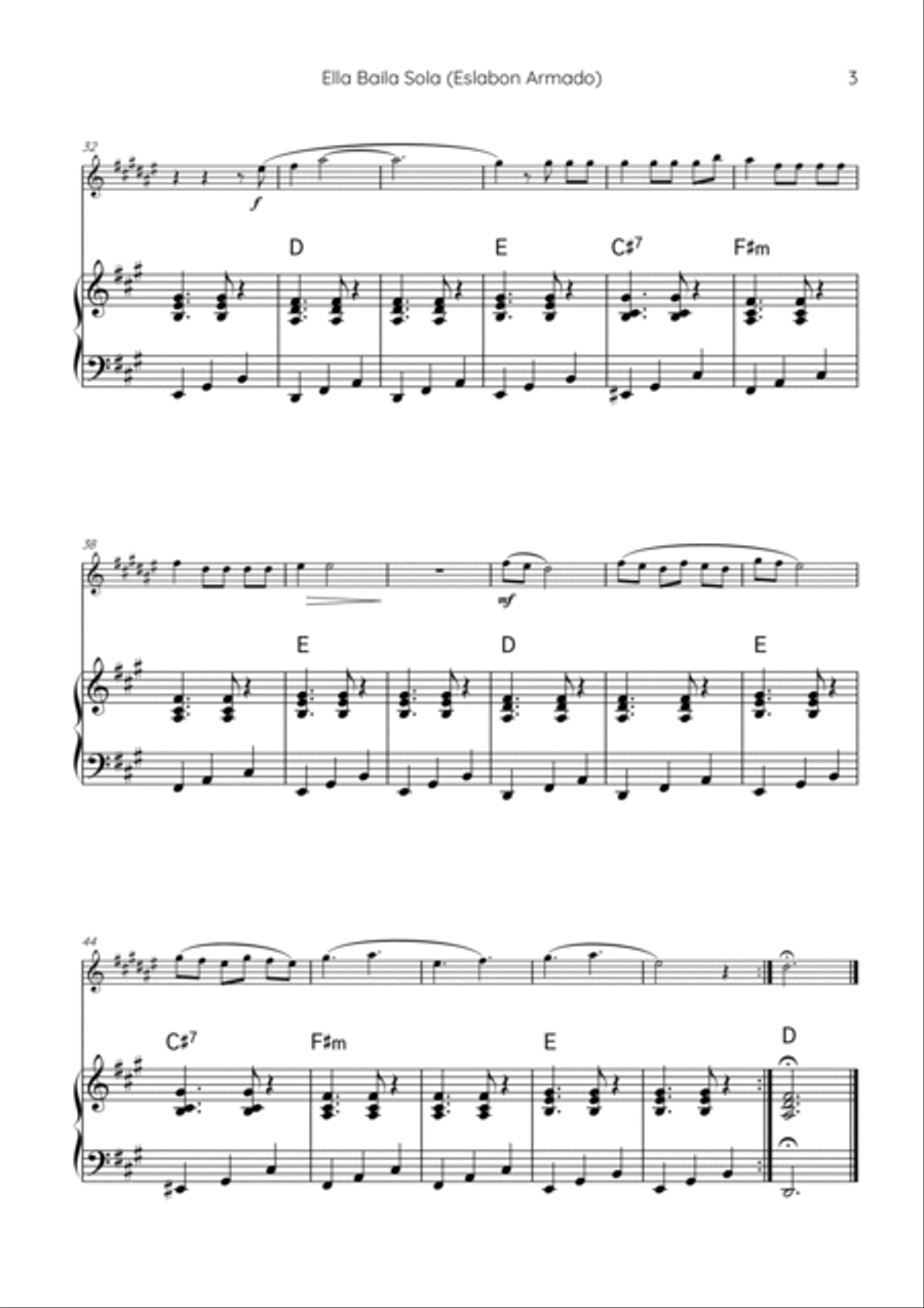 Ella Baila Sola Alto Saxophone scores gallery preview page 3