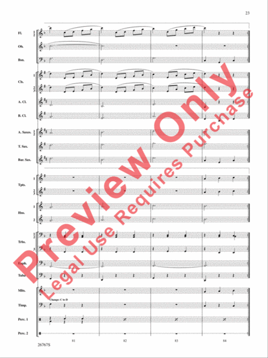 Variations on Ding Dong the Witch Is Dead (from The Wizard of Oz) Concert Band scores gallery preview page 24