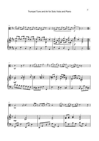 Trumpet Tune and Air, by Purcell; for solo Viola and Piano image number null