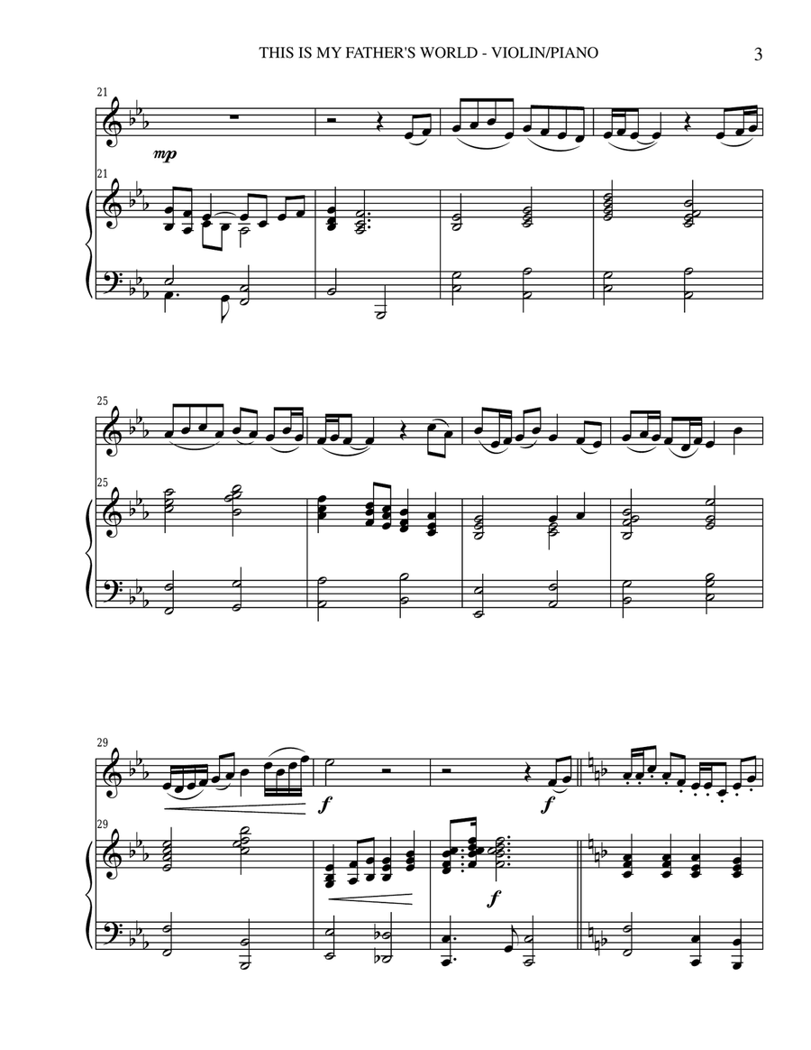 This Is My Father's World (Violin Pn Parts) Violin scores gallery preview page 3
