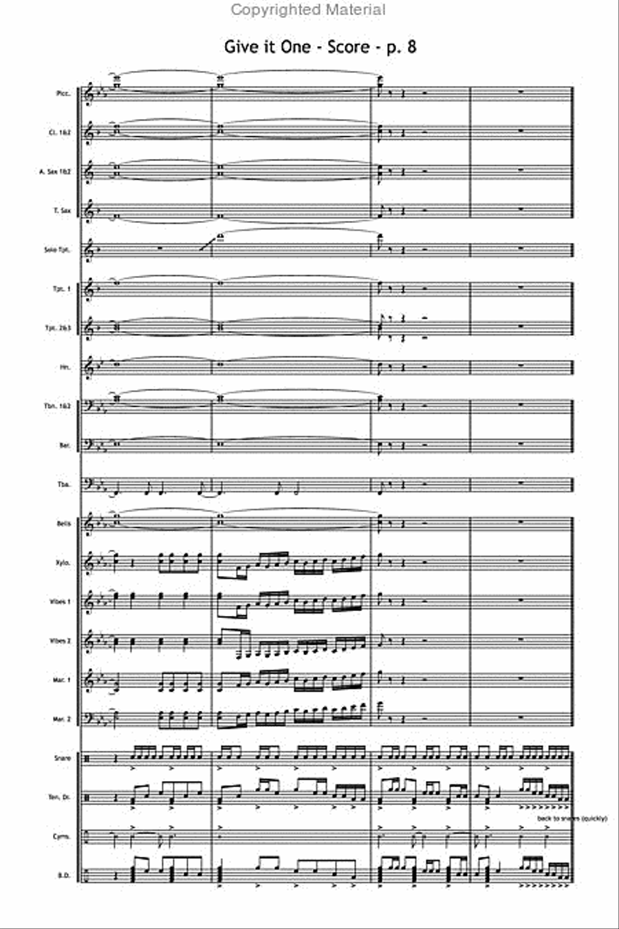 Give It One Give It One Marching Band scores gallery preview page 9