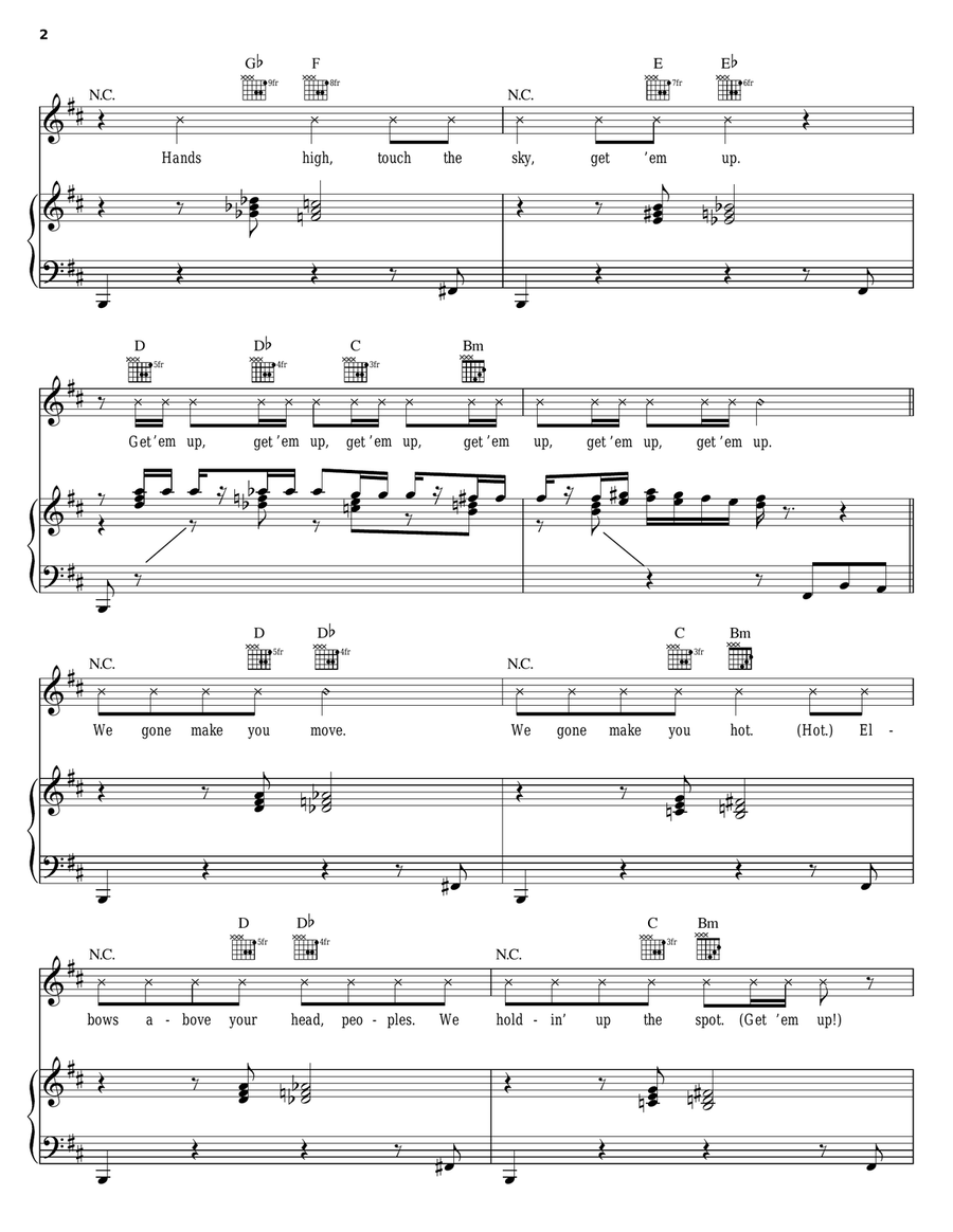 Hands Up Piano, Vocal, Guitar scores gallery preview page 2