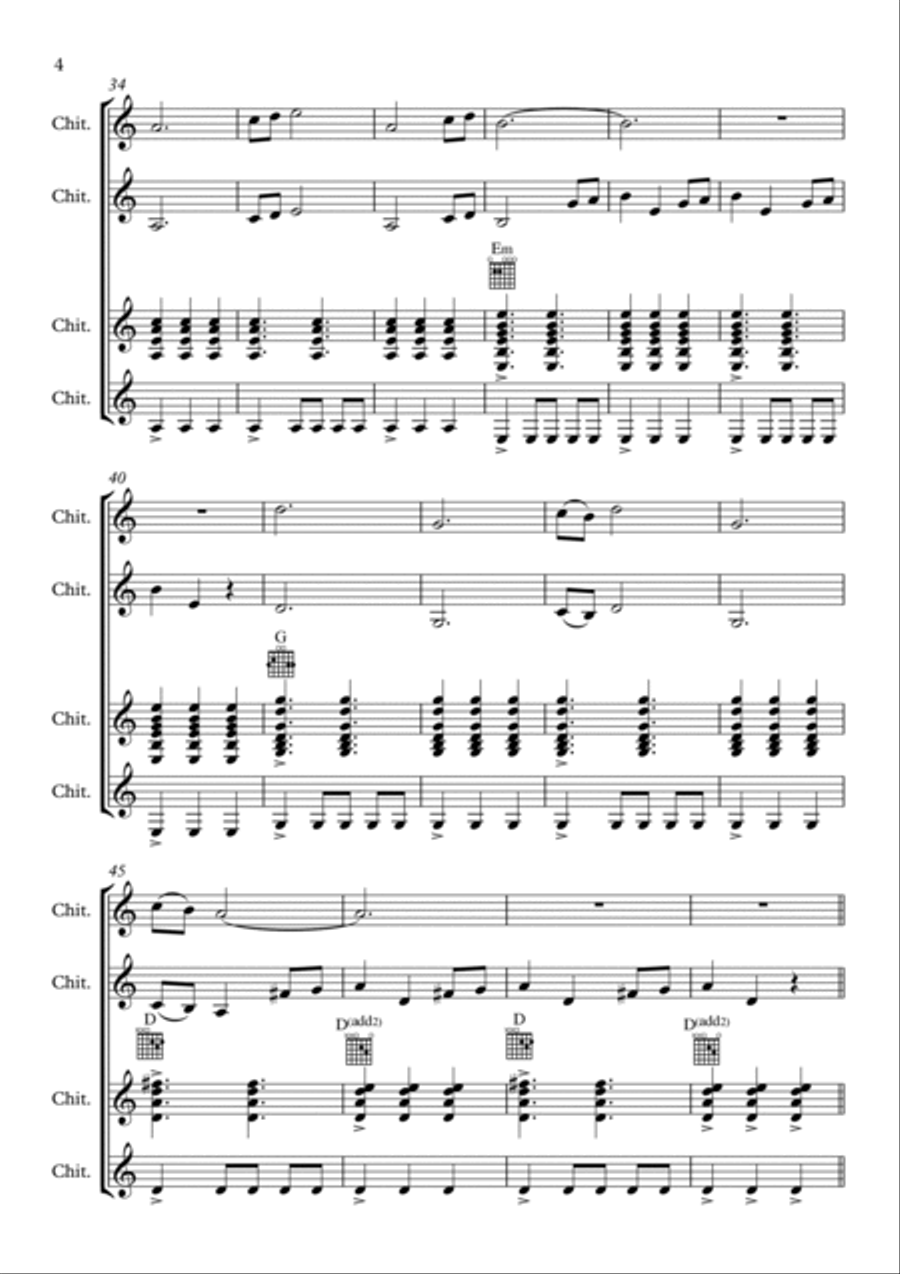Game Of Thrones Guitar Ensemble scores gallery preview page 4