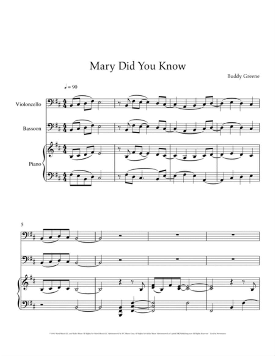 Mary, Did You Know? Small Ensemble scores gallery preview page 2