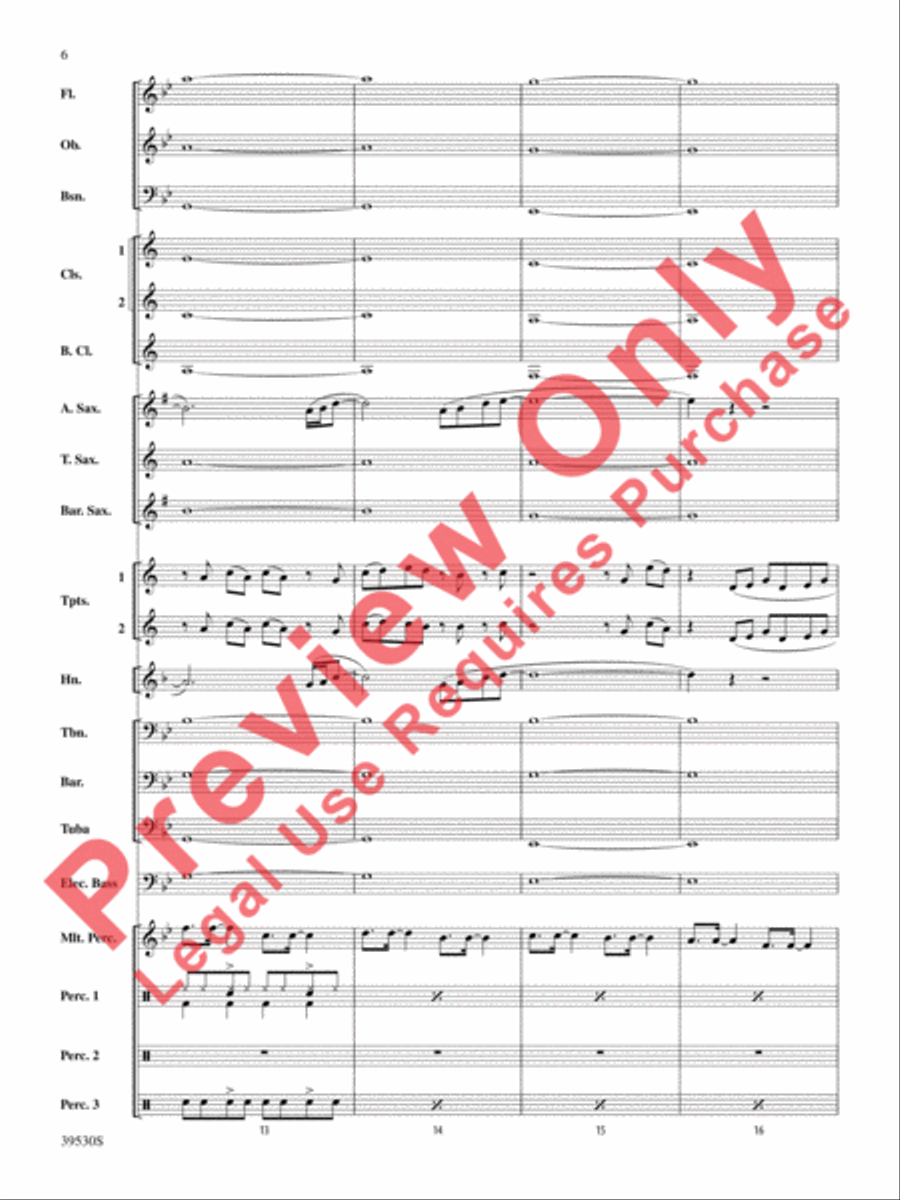 Teenage Dream / Super Bass Concert Band scores gallery preview page 7