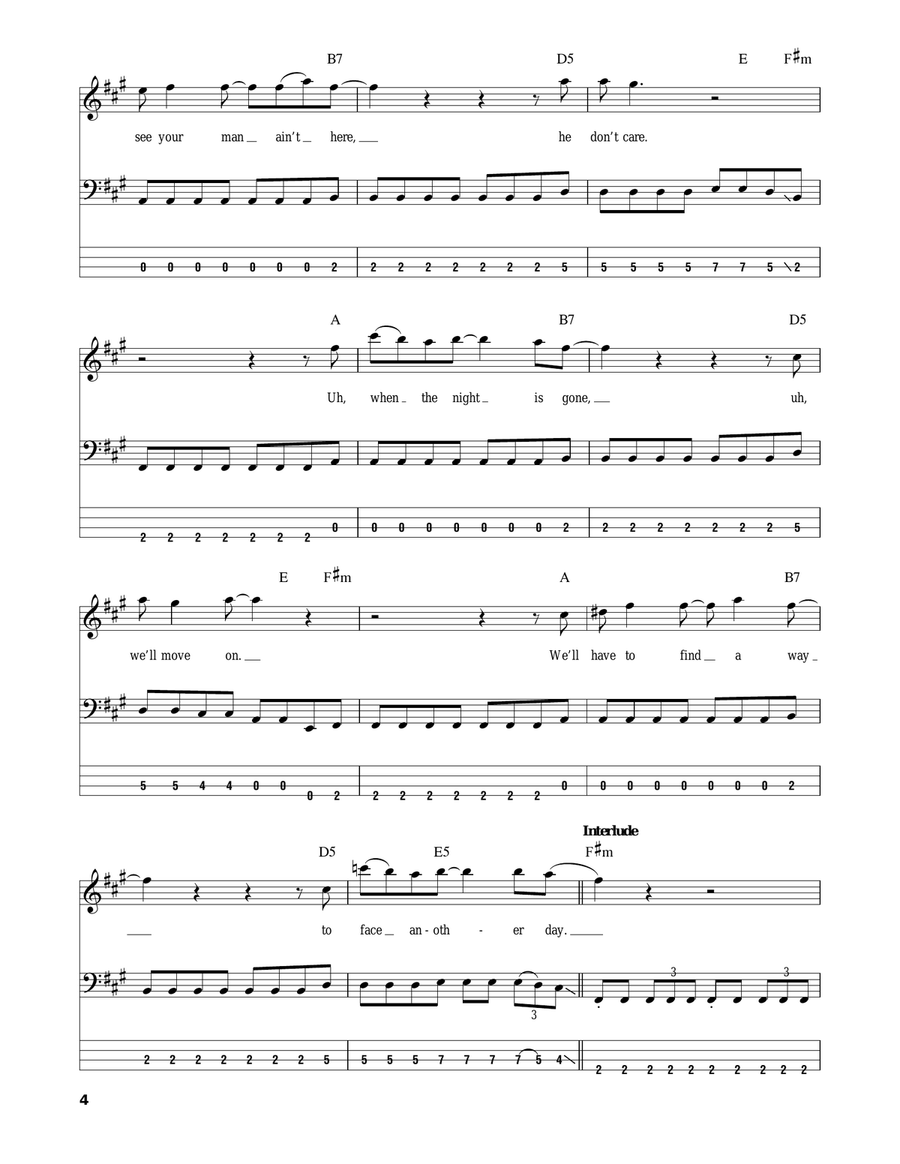 Rock Me Bass Guitar Tablature scores gallery preview page 4