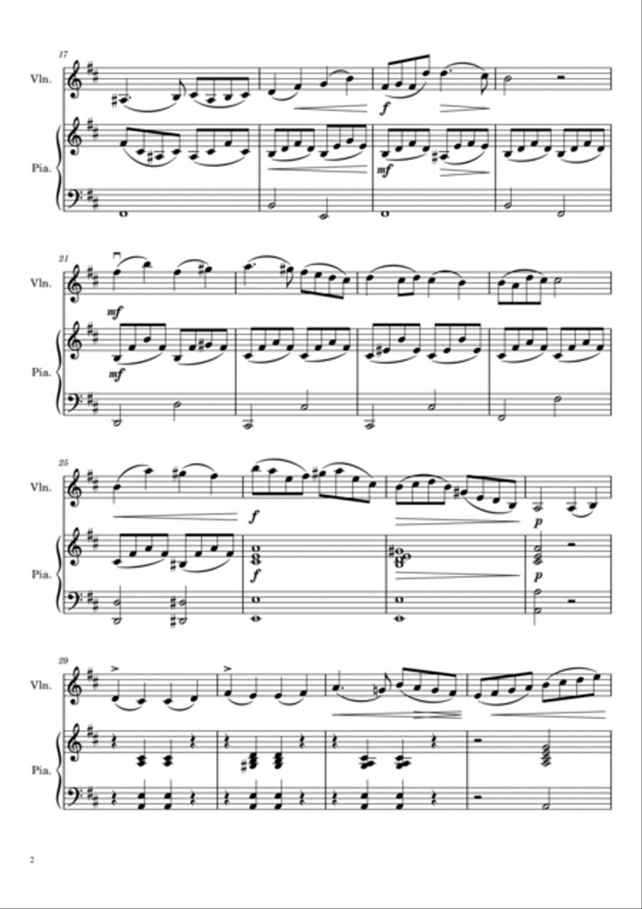 Concert in H moll,Oskar Rieding Op.35 Violin Concerto in B Minor 1st Mov,With Piano Accompaniment Violin Solo scores gallery preview page 2