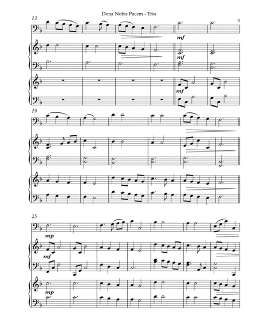 Dona Nobis Pacem, Trio for Bassoon, Harp and Piano image number null