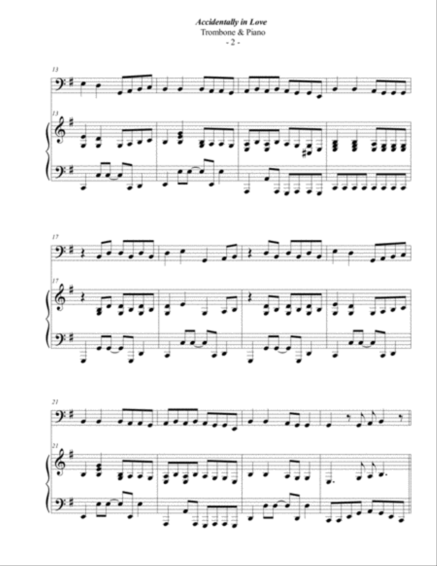 Accidentally In Love Piano scores gallery preview page 2