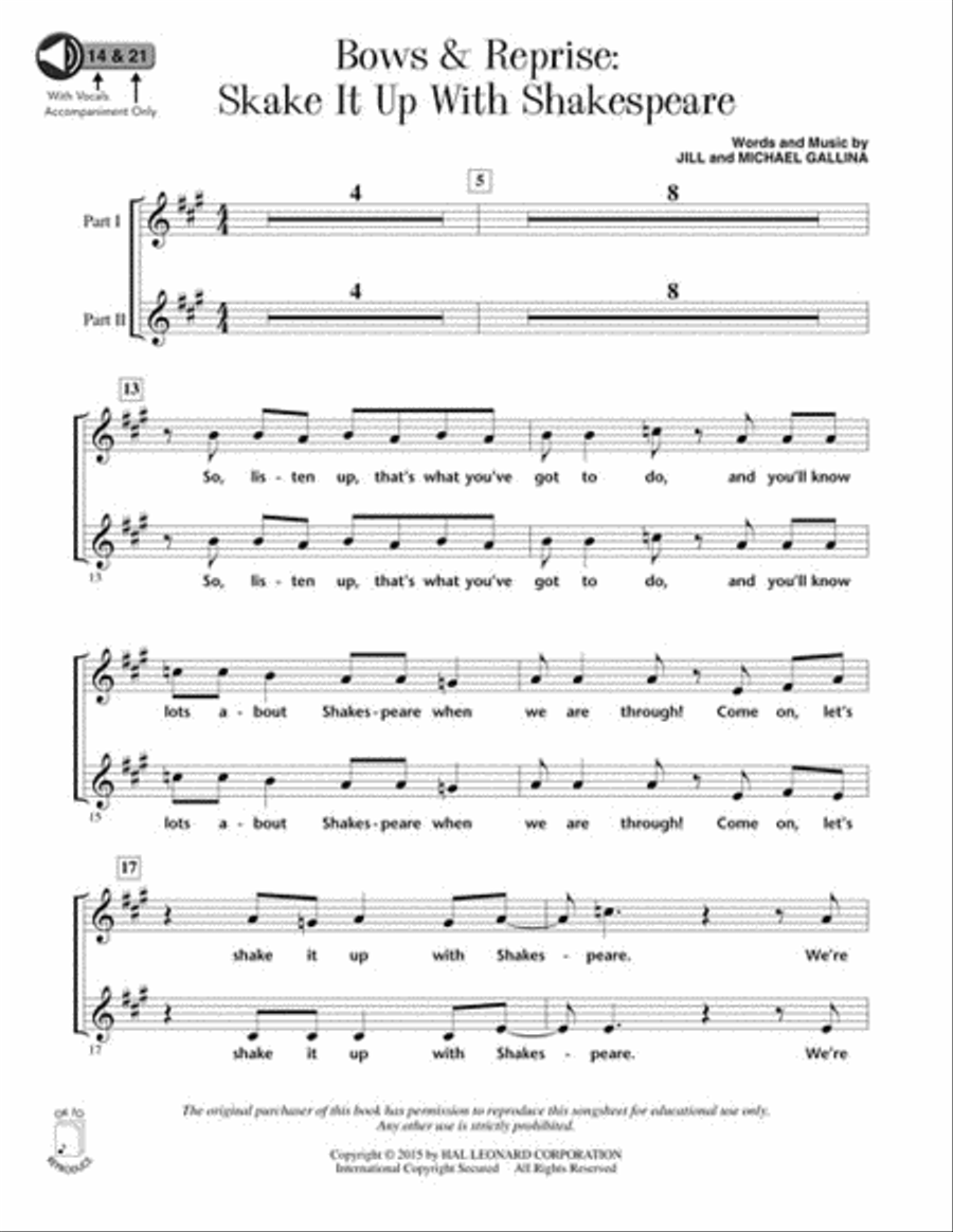 Shake It Up with Shakespeare Choir scores gallery preview page 8