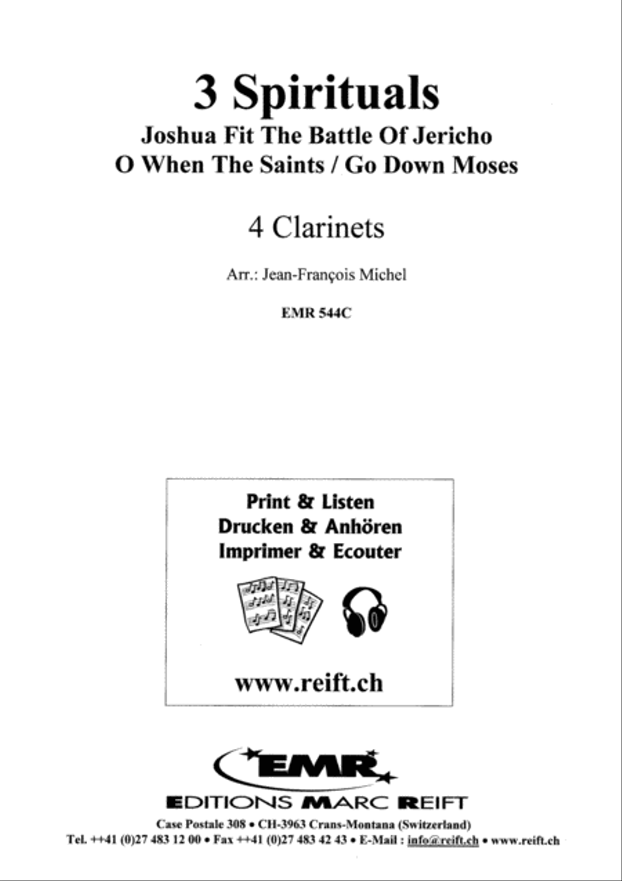3 Spirituals 3 Spirituals Clarinet Quartet scores gallery preview page 2