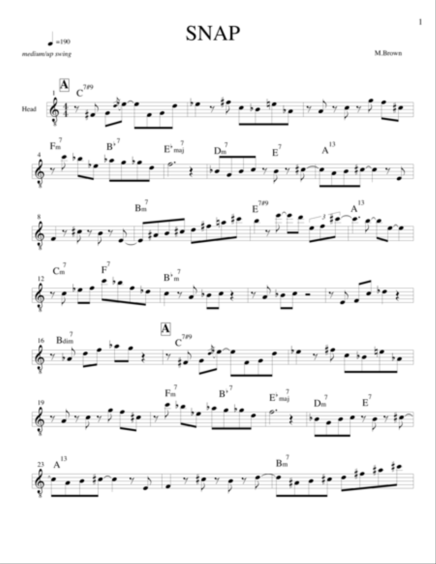 Schnap ! Jazz Ensemble scores gallery preview page 1