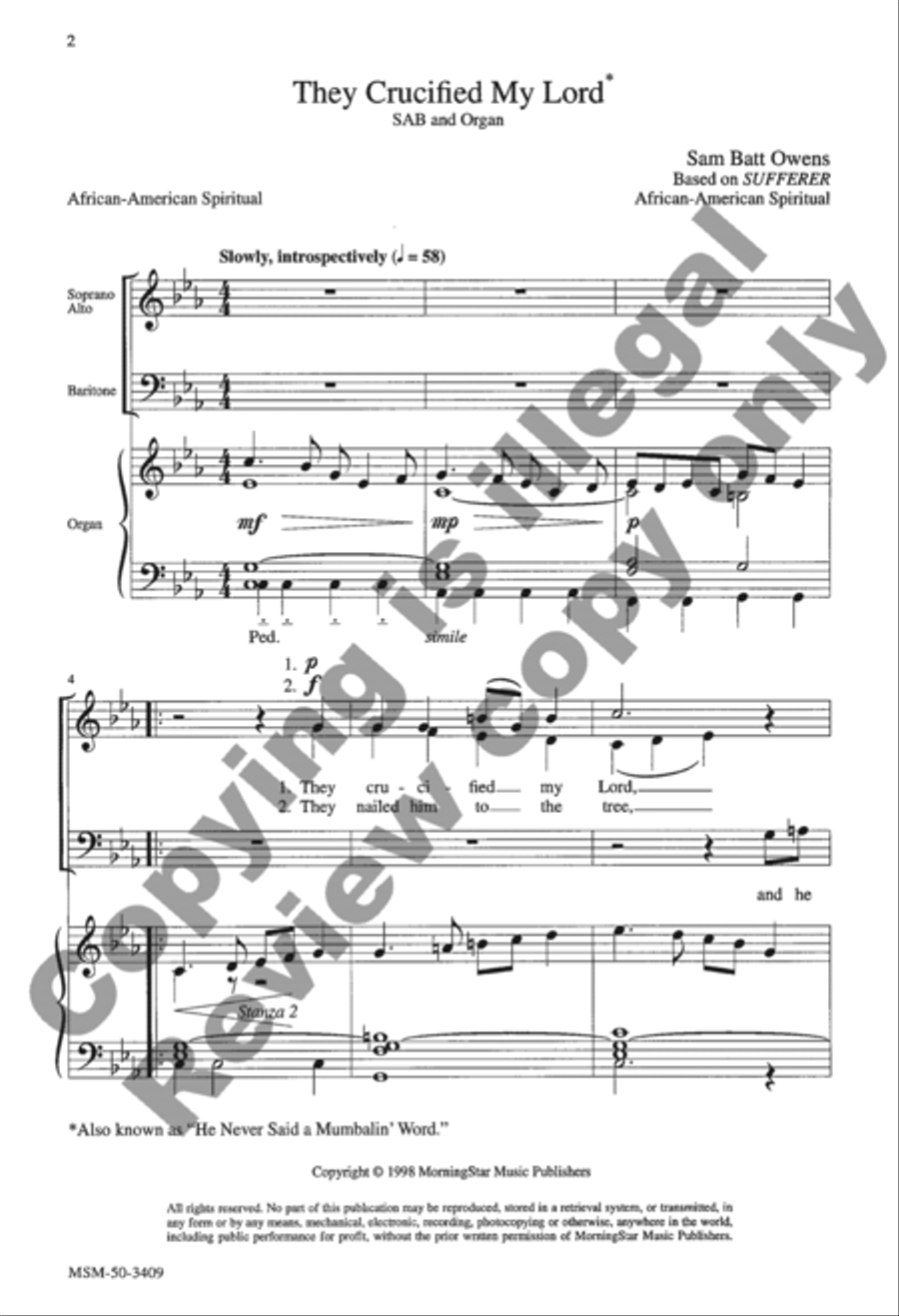 They Crucified My Lord They Crucified My Lord 3-Part scores gallery preview page 9