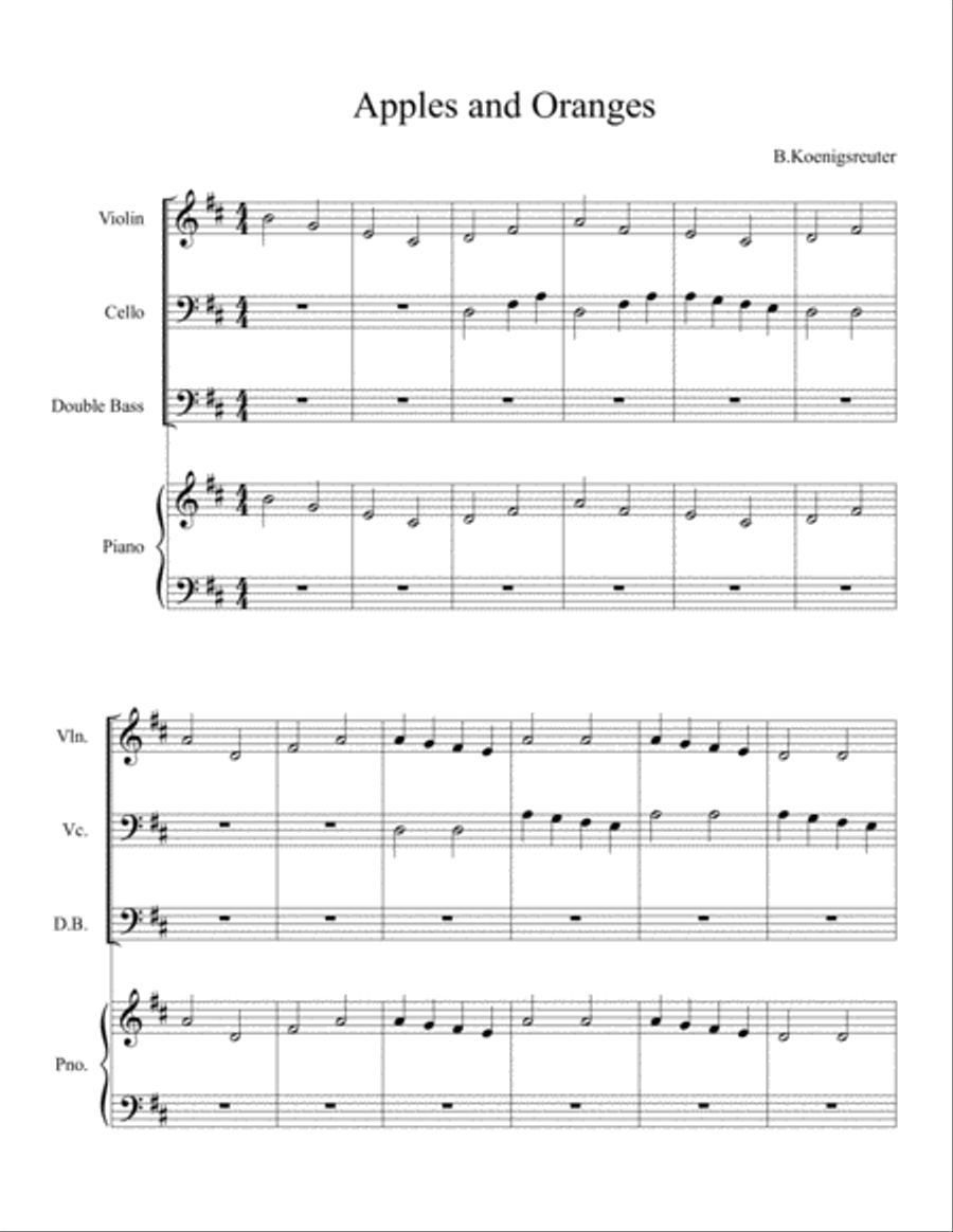 Apples and Oranges String Orchestra scores gallery preview page 1