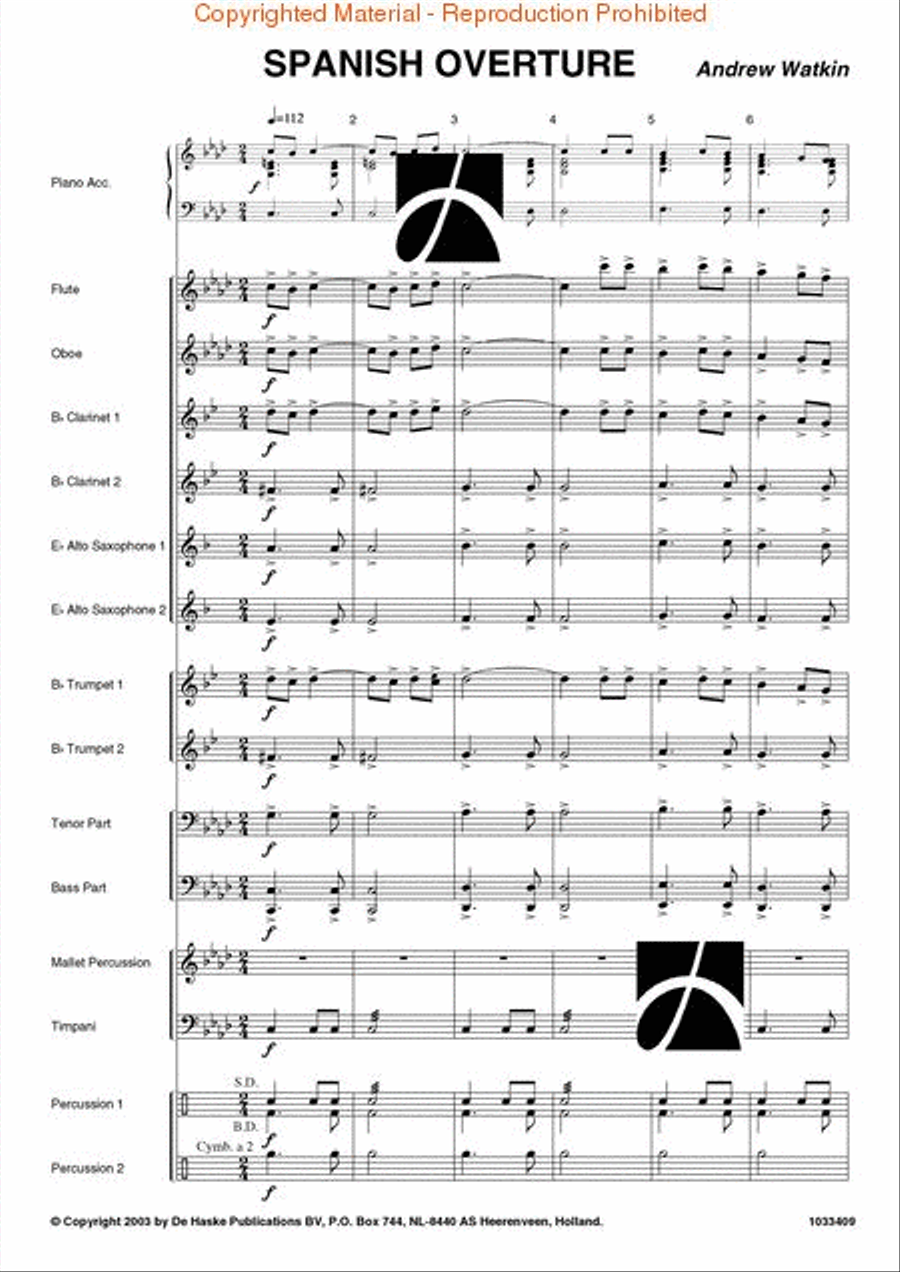 Spanish Overture Concert Band scores gallery preview page 2