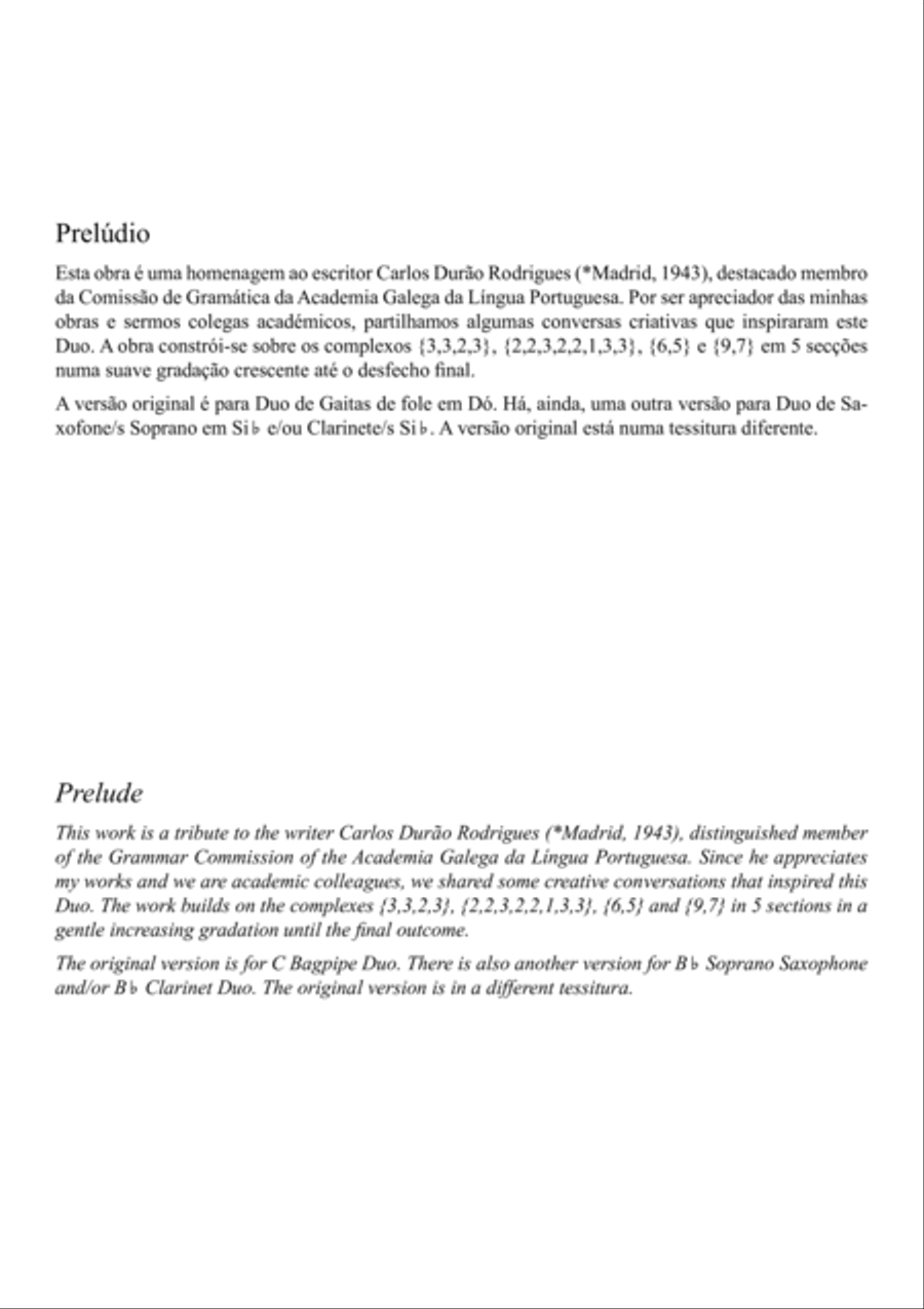Carlos Durão (Flute and/or Violin Duo) Woodwind Ensemble scores gallery preview page 2