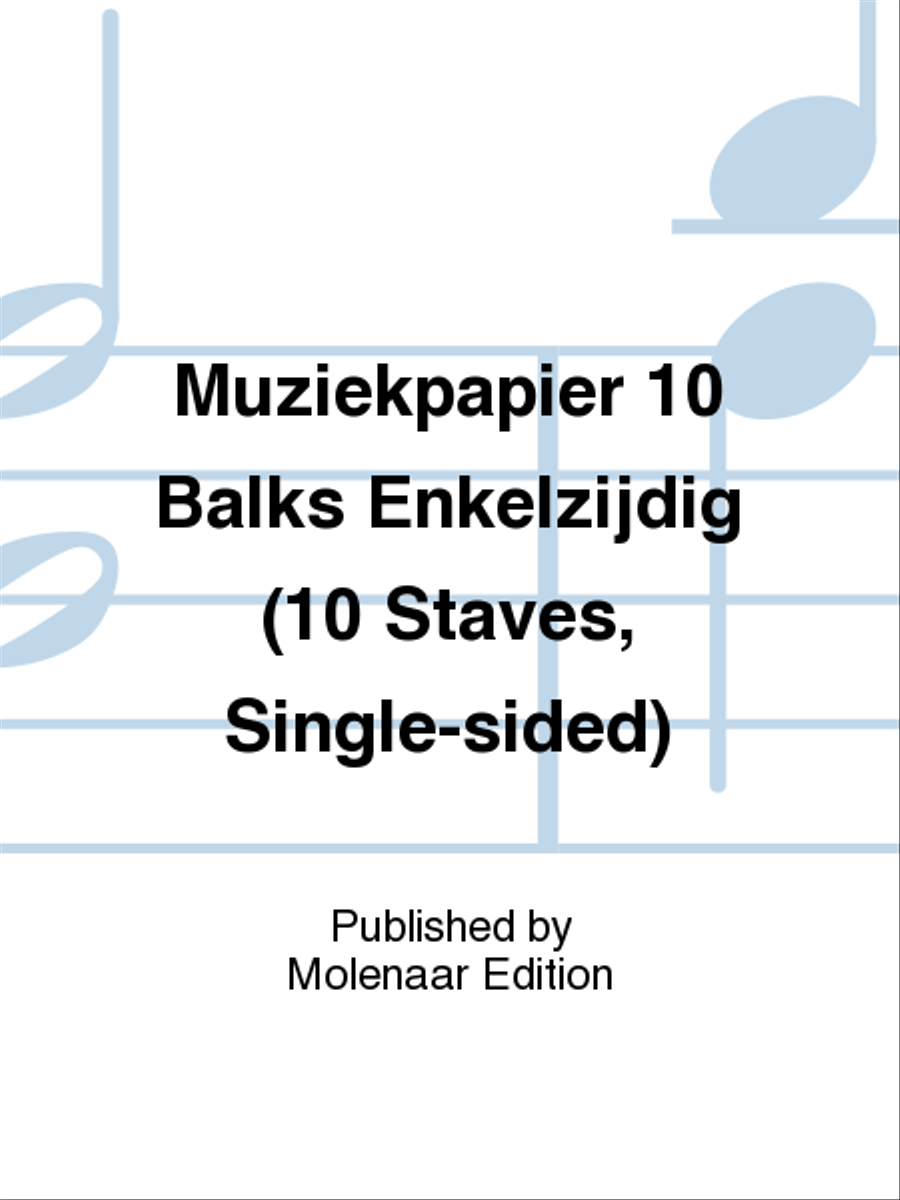 Muziekpapier 10 Balks Enkelzijdig (10 Staves, Single-sided) Staff Paper scores gallery preview page 1