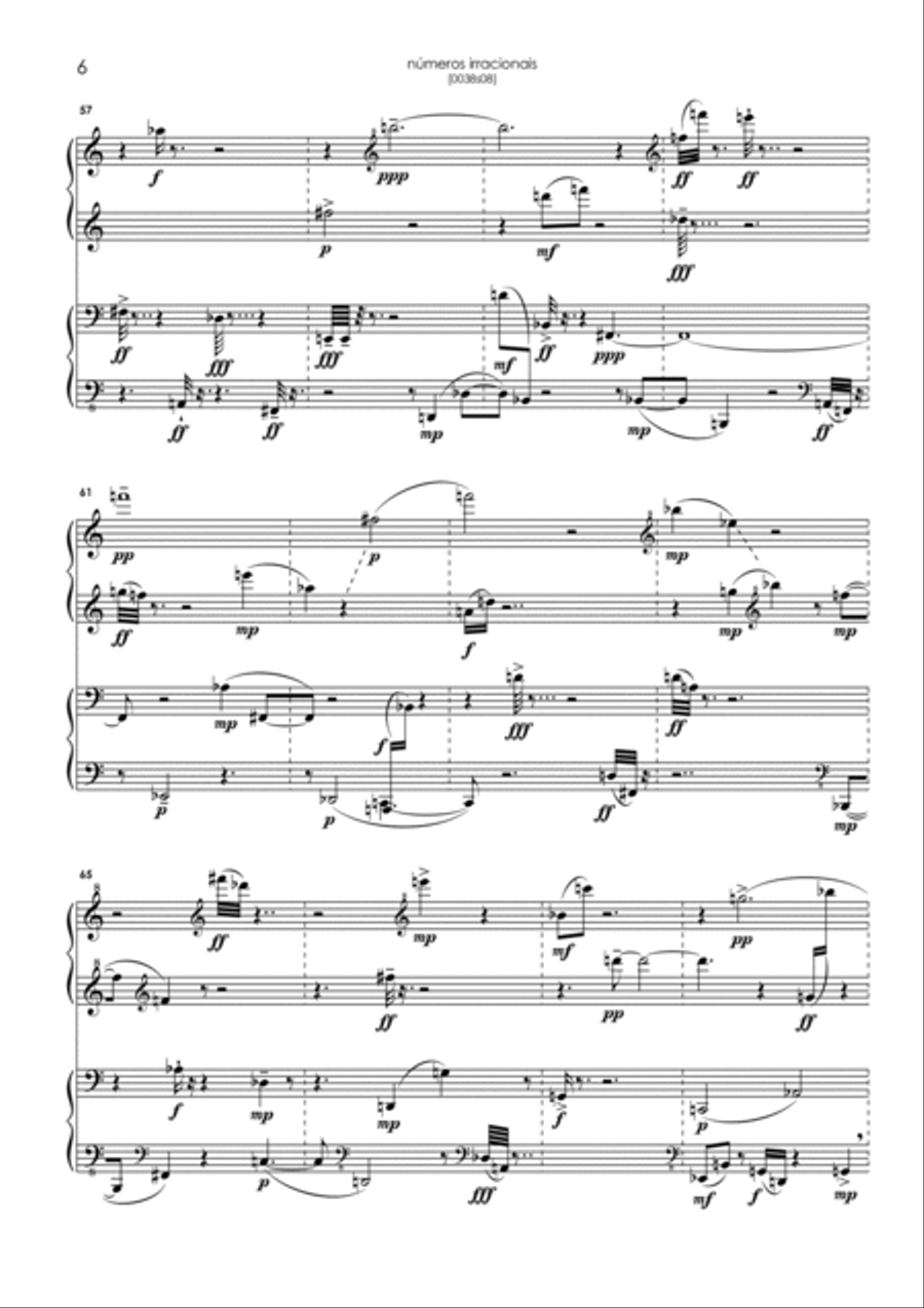 Numeros irracionais 1 Piano, 4-Hands scores gallery preview page 6