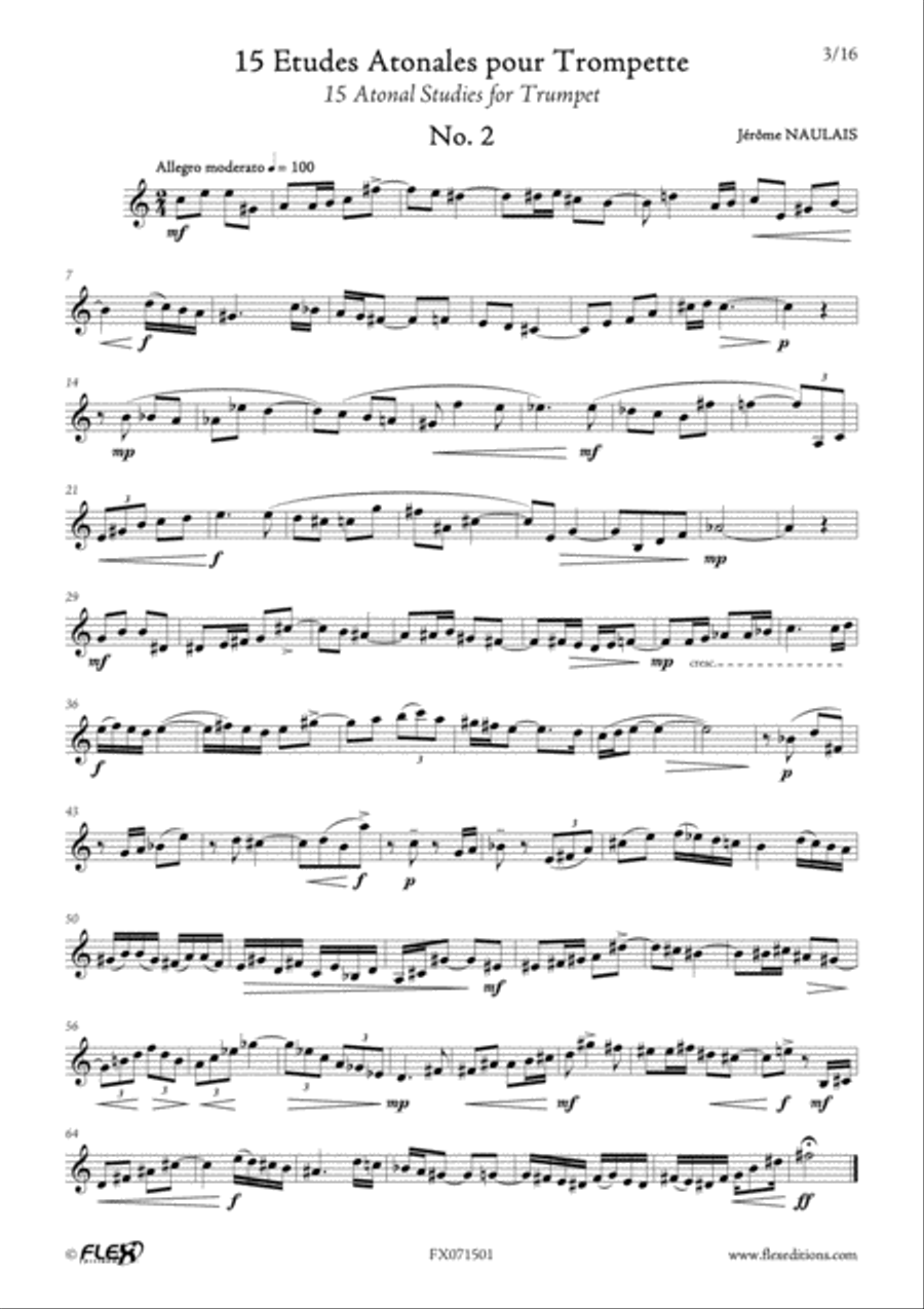 15 Atonal Studies for Trumpet Trumpet scores gallery preview page 3