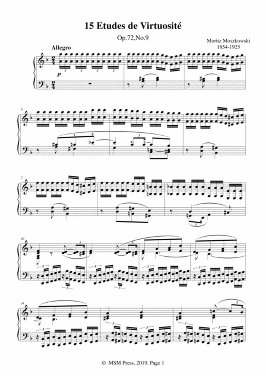 Moszkowski-15 Etudes de Virtuosité,Op.72,No.9,Allegro in d minor