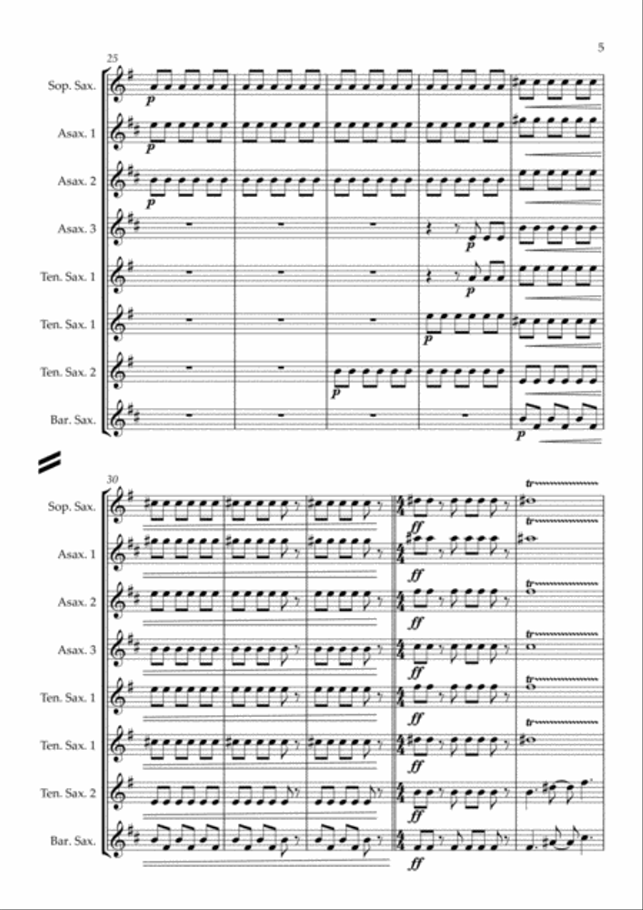Star Trek Main Theme Woodwind Quintet scores gallery preview page 5