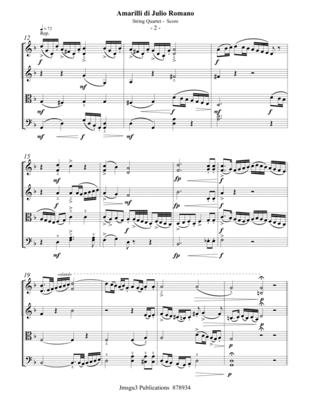 Philips: Amarilli di Julio Romano for String Quartet image number null