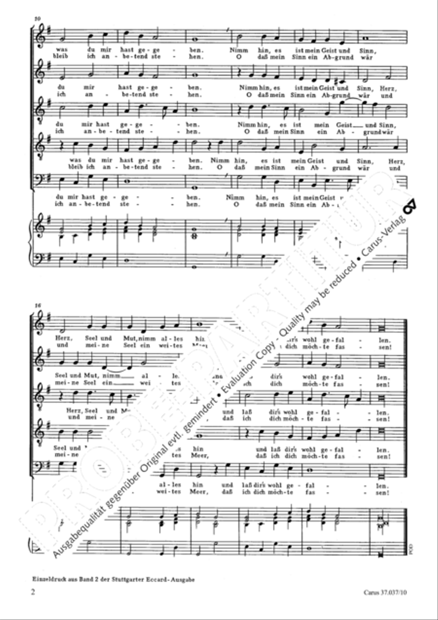 I draw not night with empty hand (Ich steh an deiner Krippen hier) SATTB scores gallery preview page 3