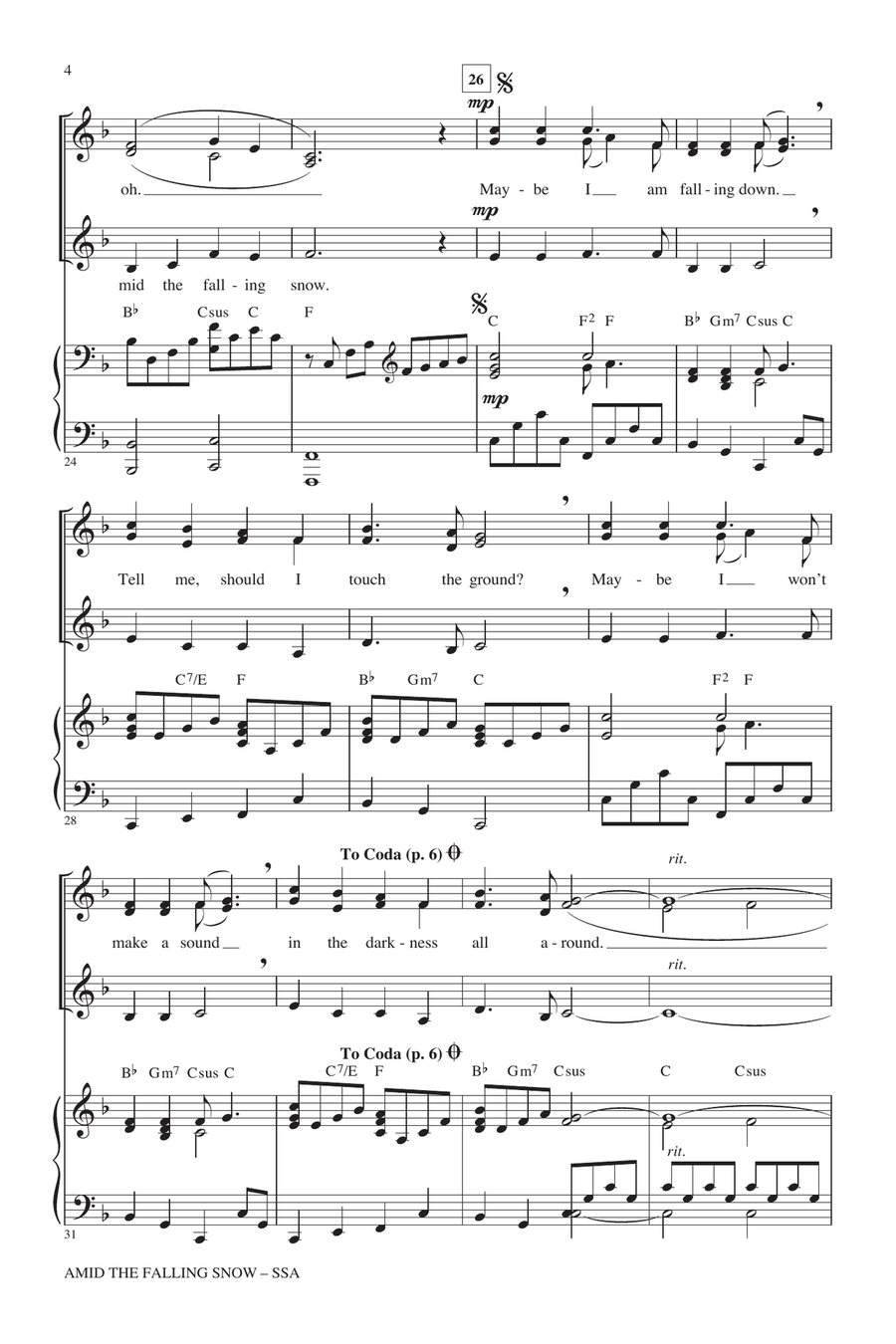 Amid The Falling Snow Amid The Falling Snow SSA scores gallery preview page 3