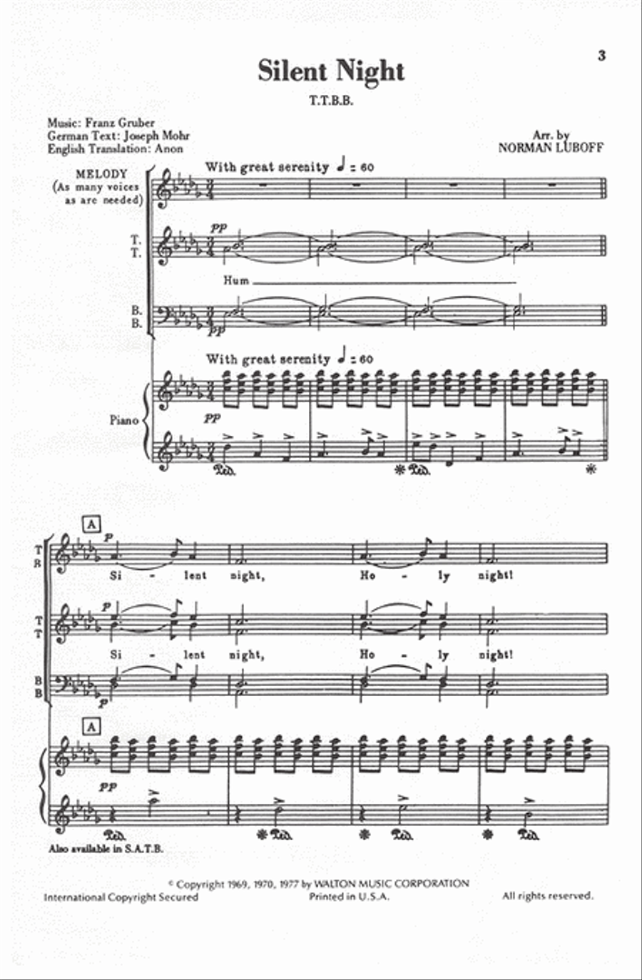 Silent Night Silent Night TTBB scores gallery preview page 2